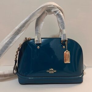 Coach Teal Patent Leather Satchel